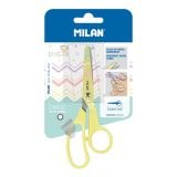 Nůžky MILAN Basic Pastel Edition žluté - blistr