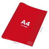 Obal na notebook A4 PVC 432x304 mm - průhledný/červený