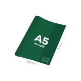 Obal na sešit A5 PVC 306x217 mm - průhledný/zelený