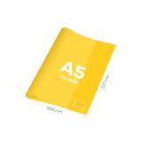 Obal na sešit A5 PVC 306x217 mm - průhledný/žlutý
