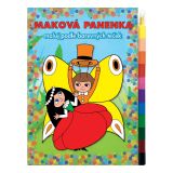 Omalovánka Maková panenka - maluj podle barevných teček + maxi voskovka