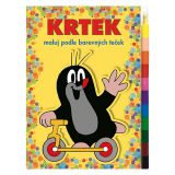 Omalovánka s maxi pastelkami A5 - Krteček, Maluj podle barevných teček