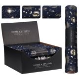 Organza látková 28x150 cm - modrá, potisk ve zlaté barvě (mix 3 motivů) Organza látková 28x150 cm - modrá, potisk ve zlaté barvě (mix 3 motivů)