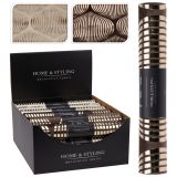 Organza látková 28x150 cm - zlaté pruhované tvary (mix 2 barev)