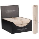 Organza látková 28x200 cm - pruhovaná látka, béžová barva