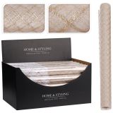 Organza látková 36,5x200 cm - mřížový vzor, zlatá šampaň barva