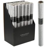 Organza látková 38x200 cm - síťovaná látka se třpytivým vzorem - stříbrná