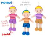 Panáček Piotrus hadrový 32cm na baterie polsky mluvící 3barvy 0m+