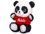 Panda plyšová 17cm v tričku s potiskem sedící 0m+
