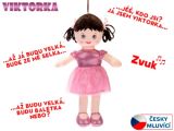 Panenka Viktorka hadrová 32cm česky mluvící na baterie světle růžová 0m+ v sáčku