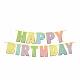 Papierová girlanda sada HAPPY BIRTHDAY 16 x 20 cm písmená + 5m šnúrka [1 sada]
