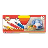 Pastelky KOH-I-NOOR Triocolor trojhranné, lakované, sada 12 ks Pastelky KOH-I-NOOR Triocolor trojhranné, lakované, sada 12 ks