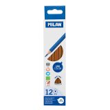 Pastelky MILAN Ergo Grip trojhranné, Brown