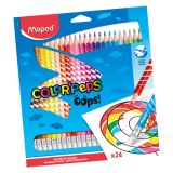 Pastelky trojhranné MAPED COLORPEPS OOPS s gumou sada 24 ks