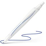 Pero kuličkové Schneider Reco bílé - modrá náplň