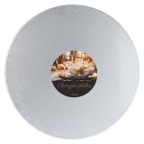 Podložka na stolování, průměr 29 cm, stříbrná barva Podložka na stolování, průměr 29 cm, stříbrná barva