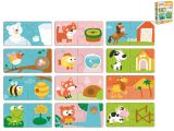 Puzzle dětské 10x5cm Kde bydlí toto zvířátko? 24dílků 12obrázků 18m+ v krabičce