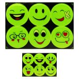 Reflexní PVC samolepky (mix 6 smajlíků)