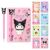 Sada linkovaný zápisník A5 s PU obálkou, 3D postavičkou + pero gelové (mix 8 designů)