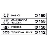 Samolepiaca etiketa do peňaženky - Tiesňové linky 6 x 3 cm