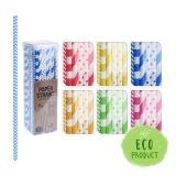 Slámky papírové 19,5 cm - sada 100 ks, 6 barev Slámky papírové 19,5 cm - sada 100 ks, 6 barev