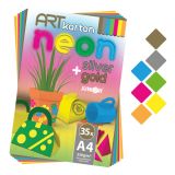 Složka barevného papíru A4 (výkresů) ART karton 35 listů /7 barev NEON, 250g/m2
