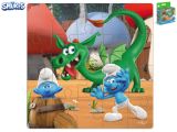 Šmoulové puzzle 22x22cm Hra na schovávanou s drakem 20dílků v krabičce Šmoulové puzzle 22x22cm Hra na schovávanou s drakem 20dílků v krabičce