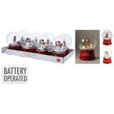 Sněhová koule s vánoční scénou a LED osvětlením, 12 cm (mix 2 variant)