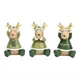 Soška losa sedícího ve vánočním kabátě 8 cm (mix 3 vzorů /cena za 1 ks) Soška losa sedícího ve vánočním kabátě 8 cm (mix 3 vzorů /cena za 1 ks)