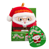 SQUISHMALLOWS Vánoční ozdoba Santa s brýlemi - Nick, 10 cm SQUISHMALLOWS Vánoční ozdoba Santa s brýlemi - Nick, 10 cm