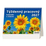 Stolový kalendár 2027 Týždenný pracovný kalendár s citátmi