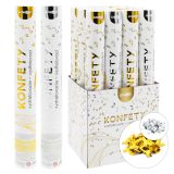 Střílející konfety - trubka 40 cm, mix - zlaté/stříbrné metalické obdélníky Střílející konfety - trubka 40 cm, mix - zlaté/stříbrné metalické obdélníky