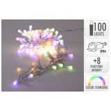 Světelný řetěz barevný 100x LED kulatá mini světla, délka 7,5 m