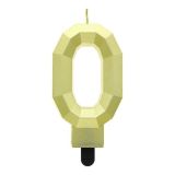 Svíčka dortová - číslice 0 Diamant 7,6 cm, zlatá metalická Svíčka dortová - číslice 0 Diamant 7,6 cm, zlatá metalická