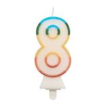 Svíčka dortová - číslice 8 Bio glitter 8,5 cm