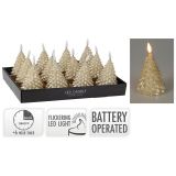 Sviečka vosková LED s časovačom 11 cm, realistický plameň, zlatá farba Sviečka vosková LED s časovačom 11 cm, realistický plameň, zlatá farba