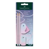 Tužka Faber-Castell 2 (B) + guma + ořezávátko Flow Edition (Blushing Sky sada)