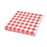 Ubrousky 1-vrstvé 33 x 33 cm karo červené 100 ks