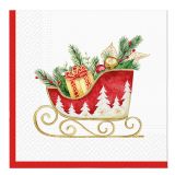 Ubrousky PAW L 33x33cm Holiday sleigh