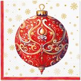 Ubrousky PAW L 33x33cm Red Bauble With Ornament