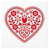Ubrousky TaT 33x33 cm Folk Embroidery Heart