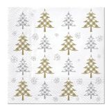 Ubrousky TaT 33x33cm Christmas Tree Check (gold and silver)