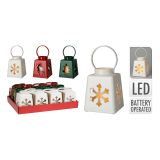 Vánoční lucerna s LED světlem (bílá teplá) 13 cm, 3 barevná provedení Vánoční lucerna s LED světlem (bílá teplá) 13 cm, 3 barevná provedení
