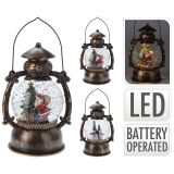 Vánoční lucerna, sněhová koule s LED světlem, 21 cm (mix 2 designů)