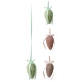 Vánoční šiška 125 mm se stuhou na zavěšení (mix 3 barev /cena za 1 ks)