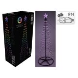 Vianočný stromček kovový 210 cm 370 LED RGB vonk. použitie Vianočný stromček kovový 210 cm 370 LED RGB vonk. použitie