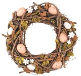 Velikonoční věnec 35 x 35 x 8 cm, hnědý