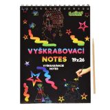 Vyškrabovací notes duhový A4, 10 listů + bambusové pero
