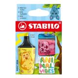 Zvýrazňovač STABILO BOSS MINI Animal Vibes (sada 3 ks)