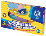 modelína ASTRA teplem tvrditelná  6 barev - PASTEL GLITTER